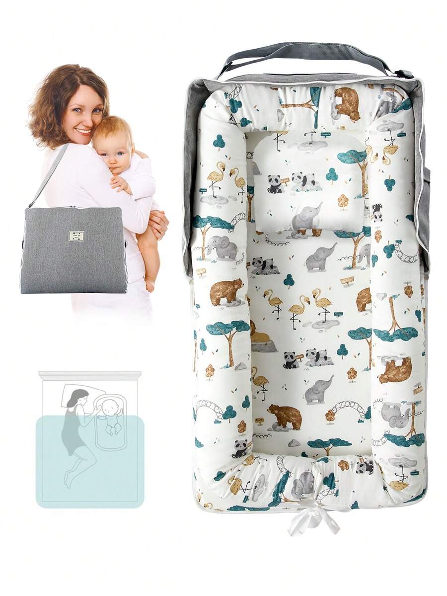 Camita De Algodón Portátil Plegable Con Nido Cuna Para Bebés