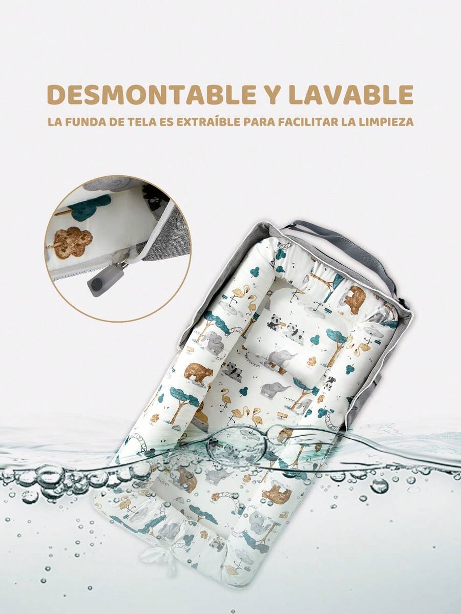 Camita De Algodón Portátil Plegable Con Nido Cuna Para Bebés