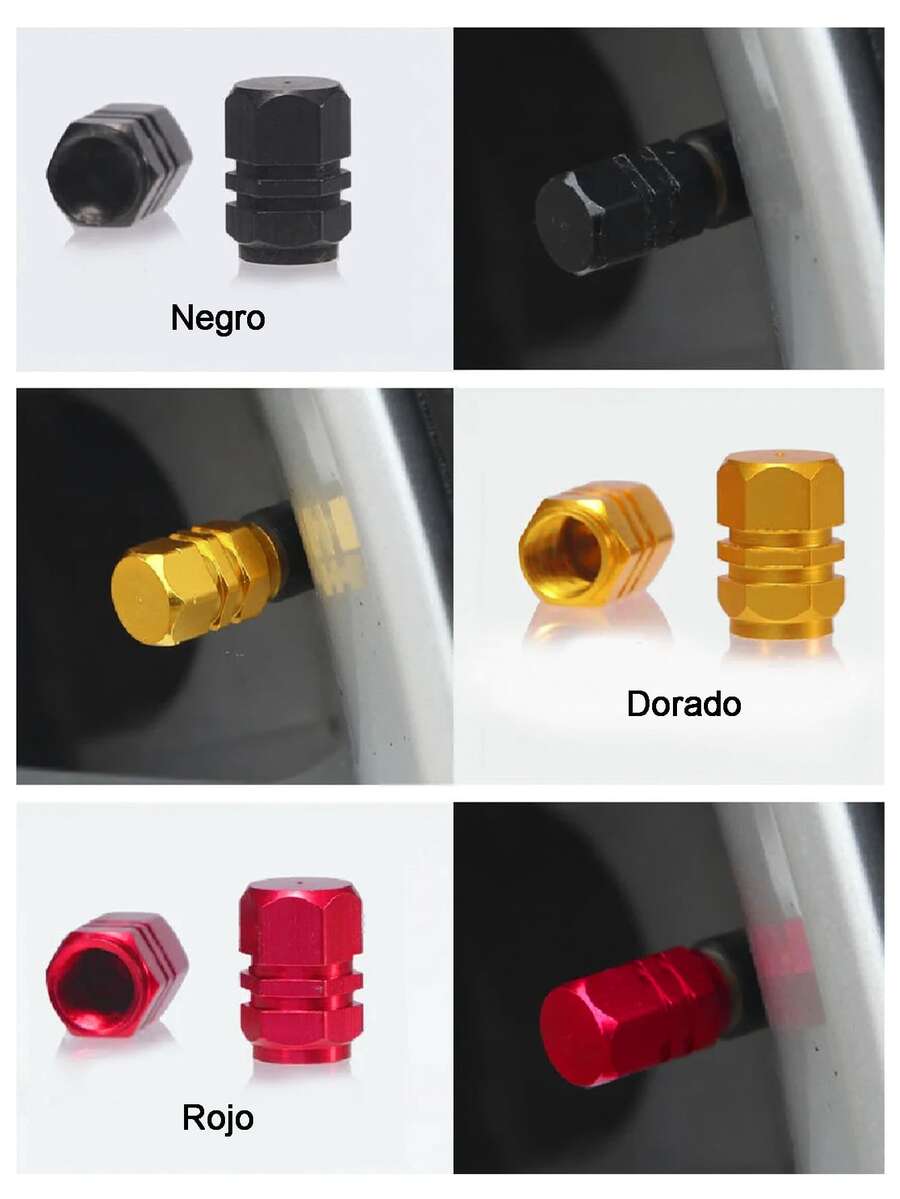 Tapon Pivote Valvula Auto Moto Bici 4 piezas