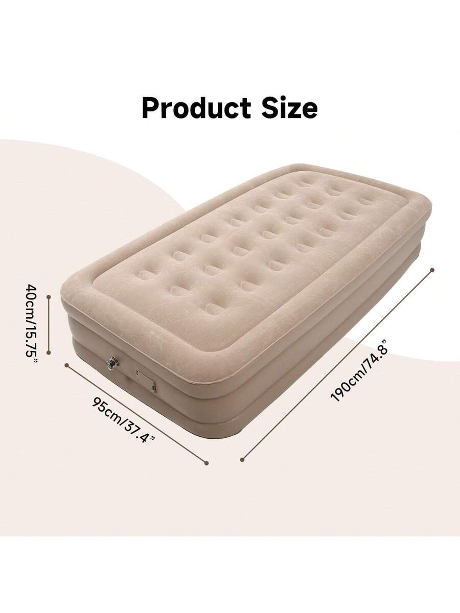 Colchón Inflable 190*100*40cm con Bomba Integrada - Cama de Aire Incluye Funda de Almacenaje + 1 Almohadas - Para Casa, Camping o Visitantes