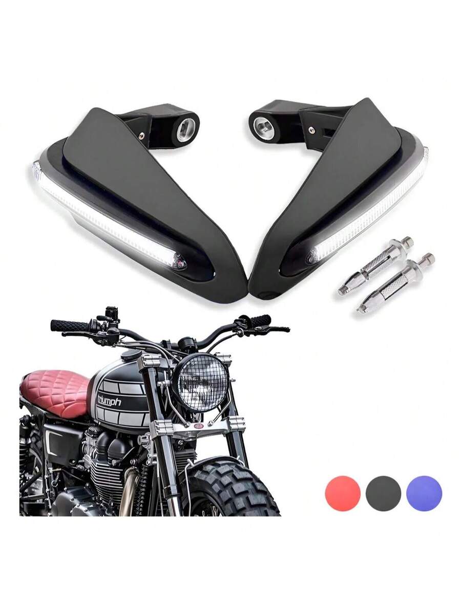 Cubre Puños Moto Luz BLANCA Universal Sin Hueco