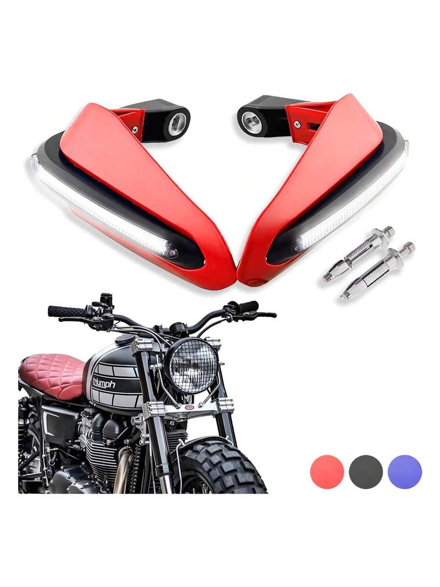 Cubre Puños Moto Luz BLANCA Universal Sin Hueco