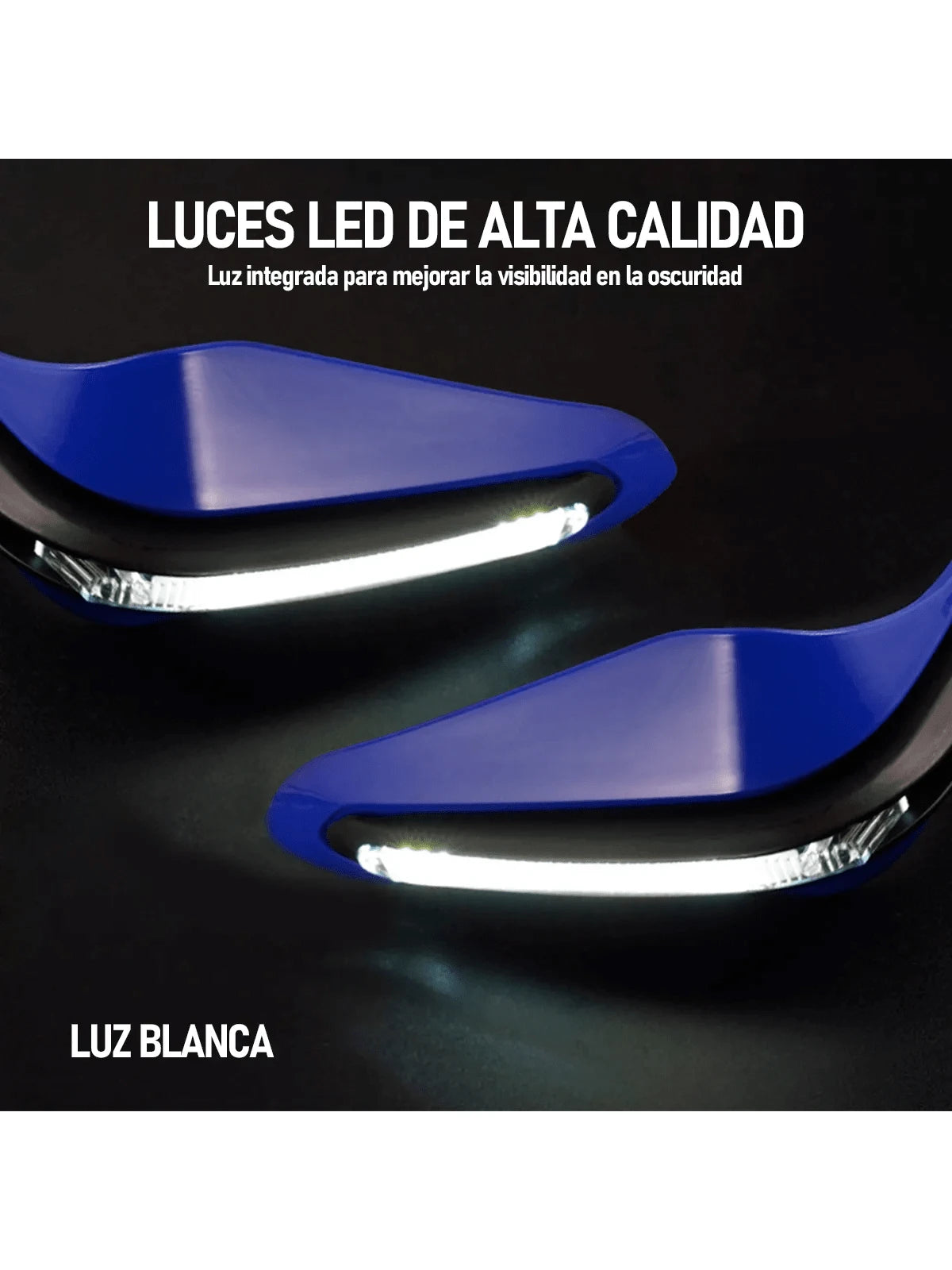 Cubre Puños Moto Luz BLANCA Universal Sin Hueco
