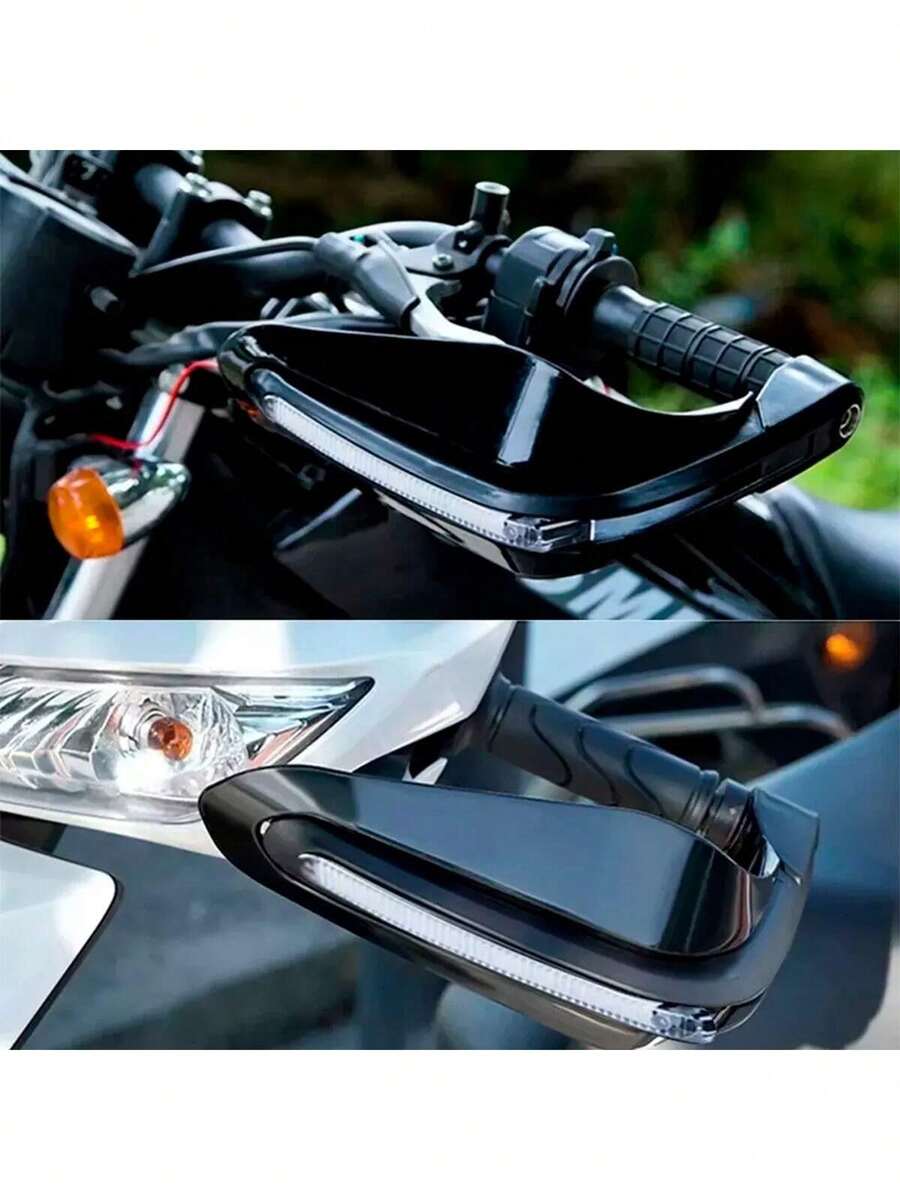 Cubre Puños Moto Luz BLANCA Universal Sin Hueco