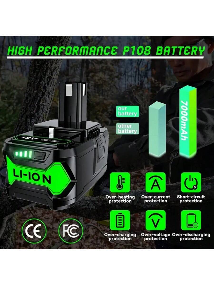 Batería de Repuesto 8.0Ah 18V para Ryobi 18V Batería