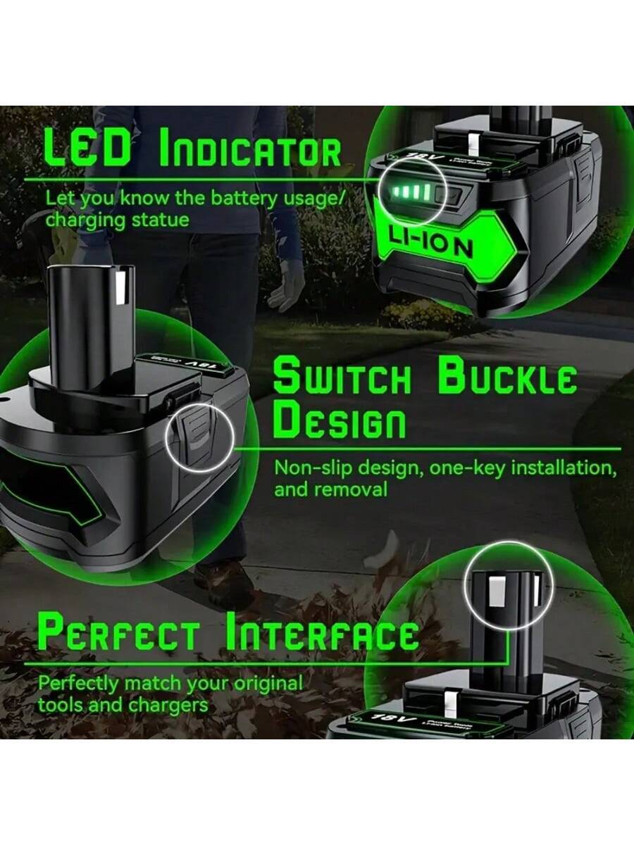Batería de Repuesto 8.0Ah 18V para Ryobi 18V Batería