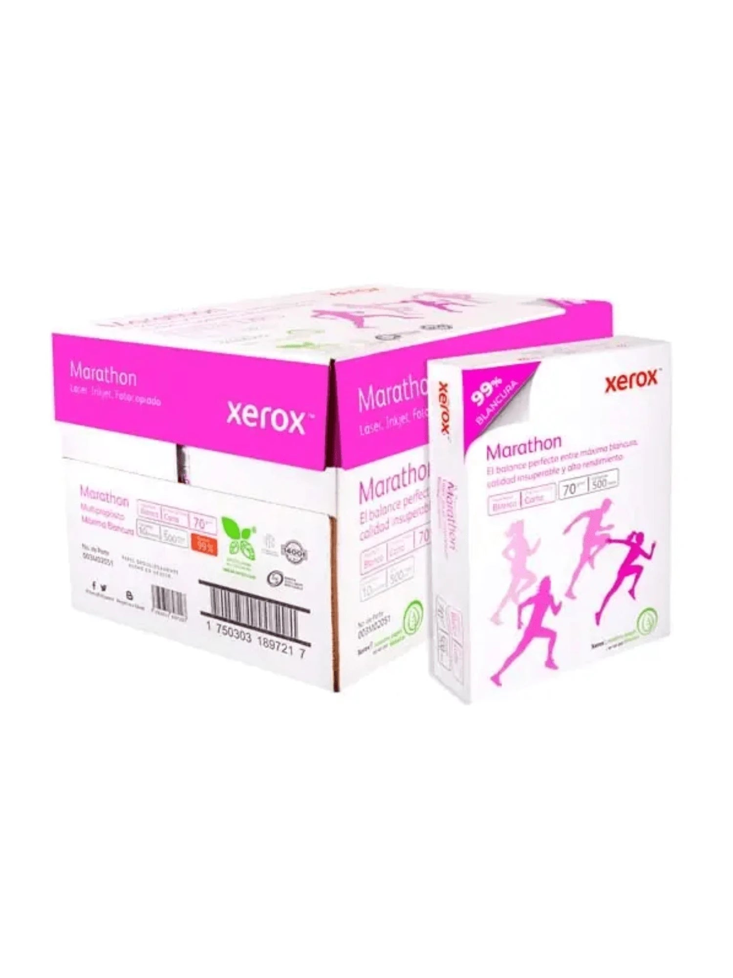 Caja con 10 paquetes de papel bond