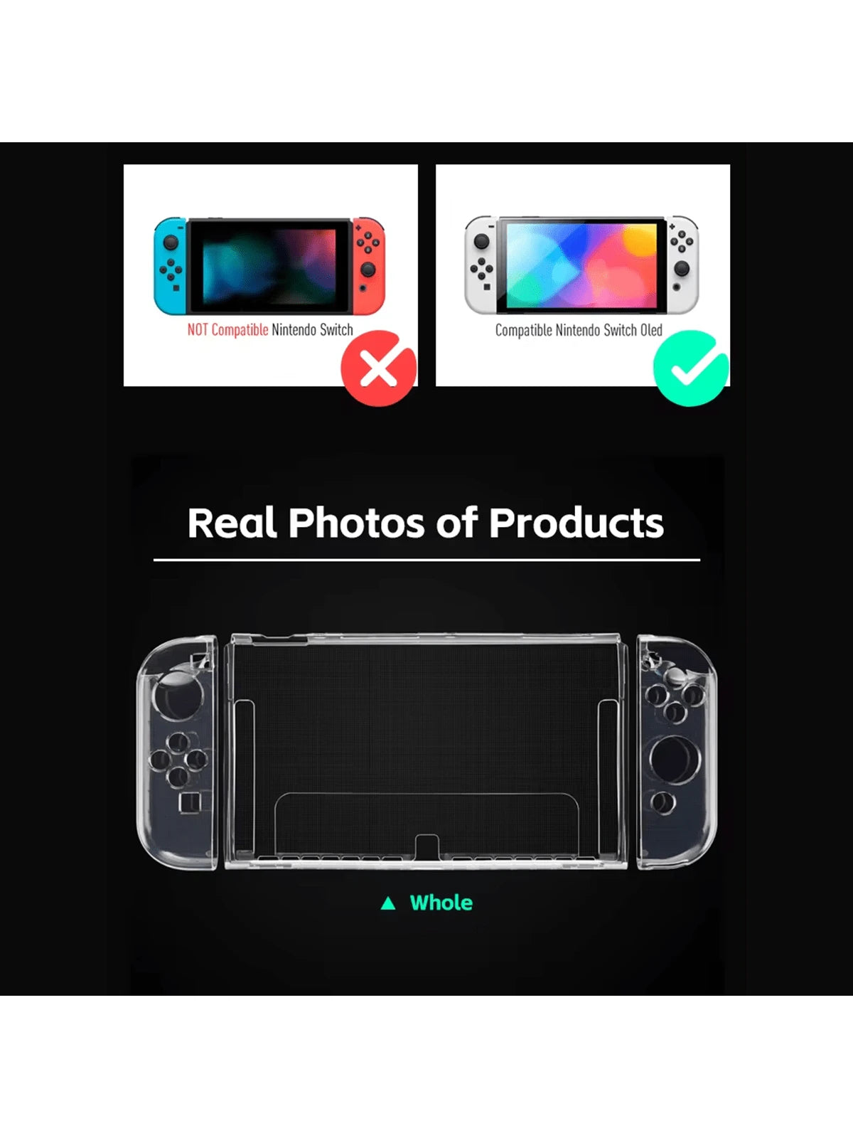Estuche protector transparente para Switch OLED
