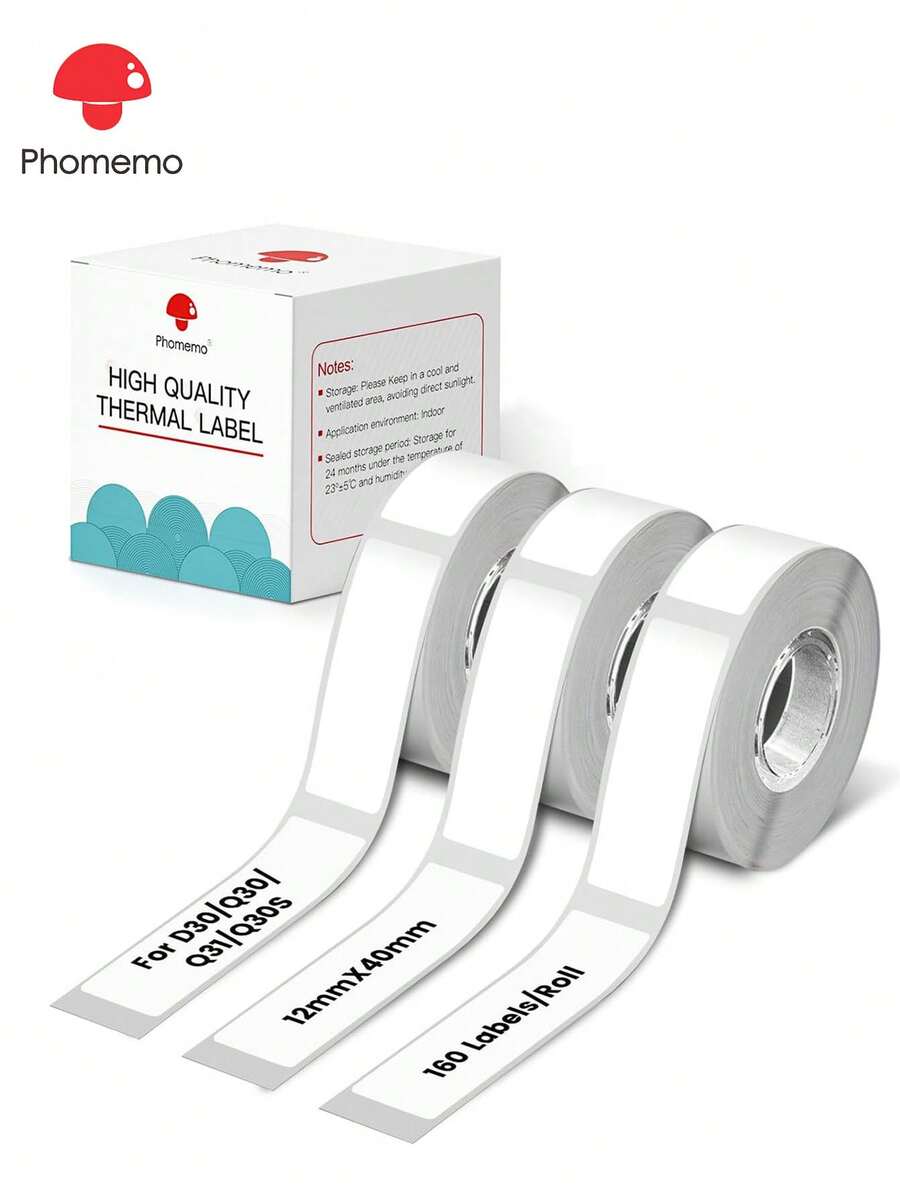 3 rollos de Etiquetas autoadhesivas térmicas Phomemo