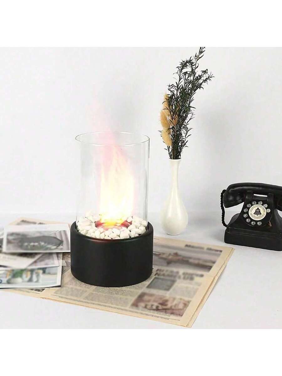 OBOVAY Calentador de chimenea decorativo con llama ardiente
