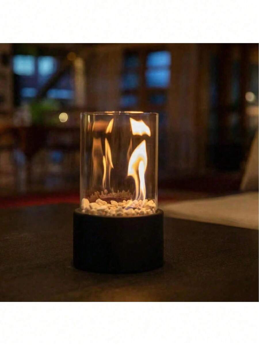 OBOVAY Calentador de chimenea decorativo con llama ardiente