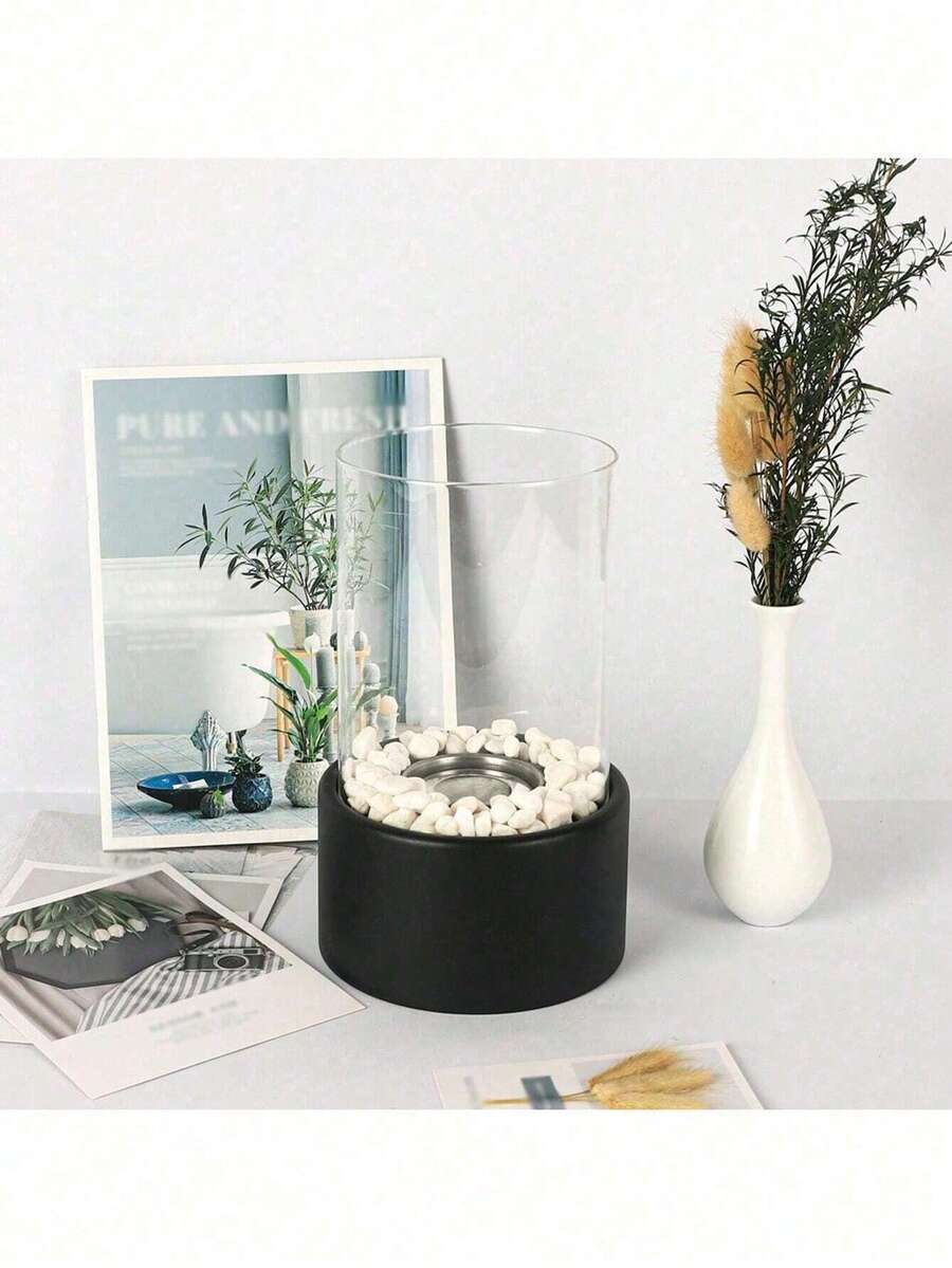 OBOVAY Calentador de chimenea decorativo con llama ardiente