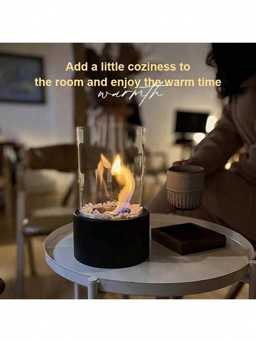OBOVAY Calentador de chimenea decorativo con llama ardiente