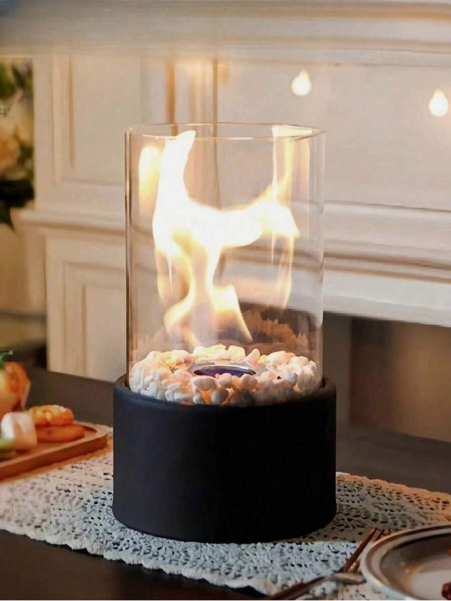 OBOVAY Calentador de chimenea decorativo con llama ardiente