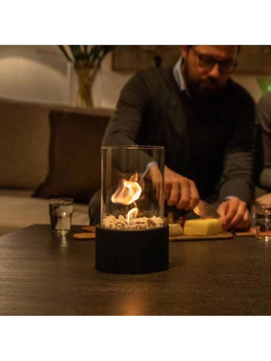 OBOVAY Calentador de chimenea decorativo con llama ardiente
