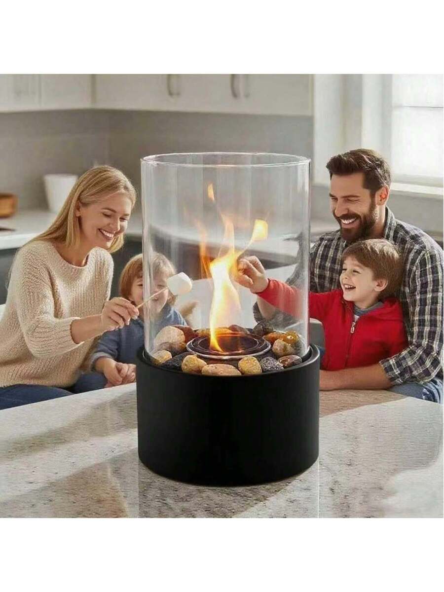OBOVAY Calentador de chimenea decorativo con llama ardiente