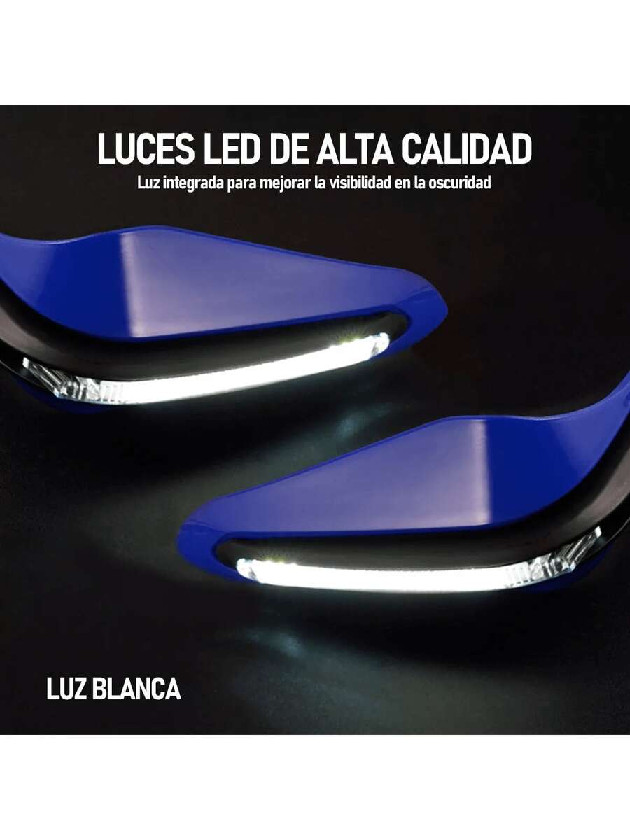Cubre Puños Moto Luz BLANCA Universal Sin Hueco