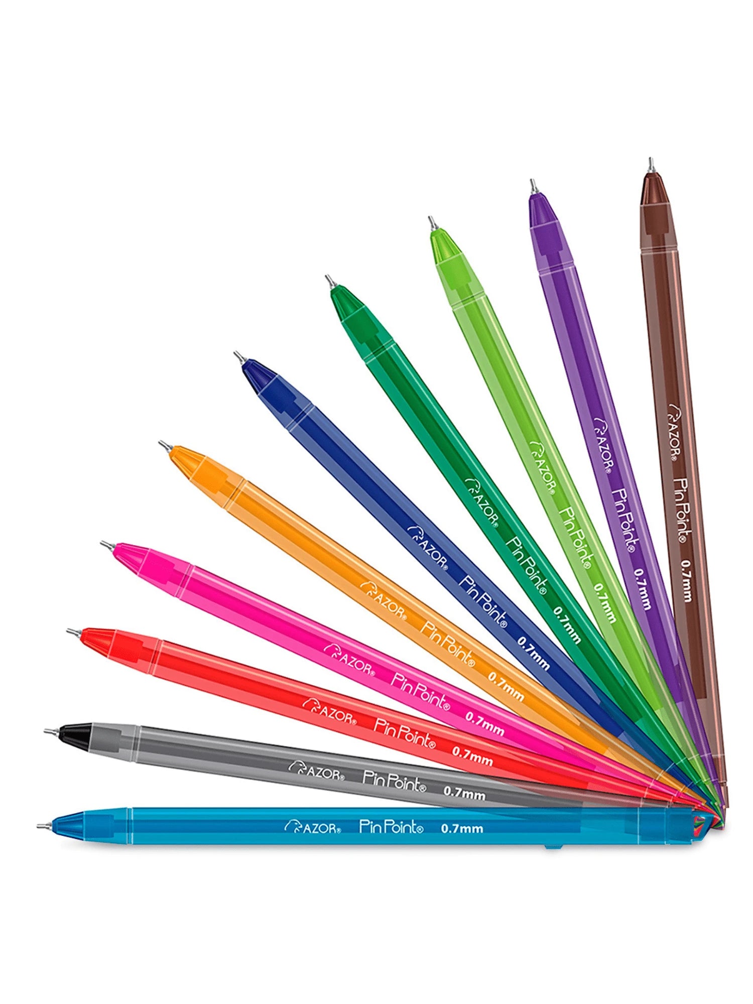 Set De 10 Bolígrafos Pin Point Punto Fino 0.7mm