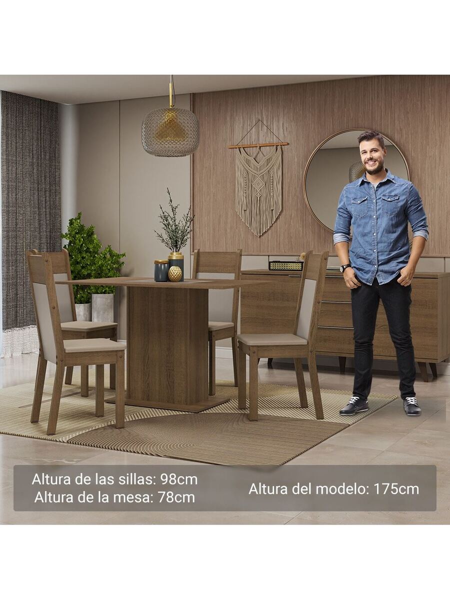 Juego de Comedor con Mesa y 4 Sillas