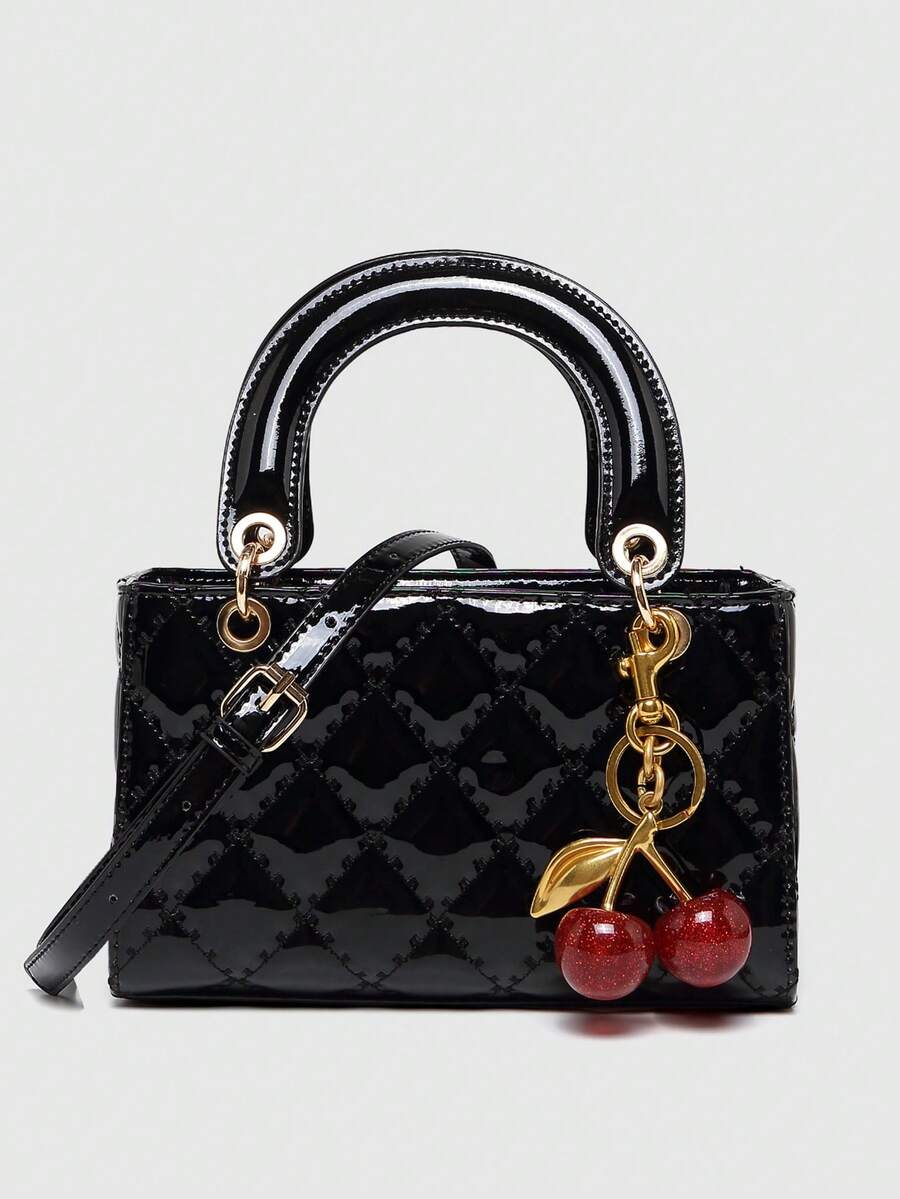 bolso de mano horizontal color burdeos