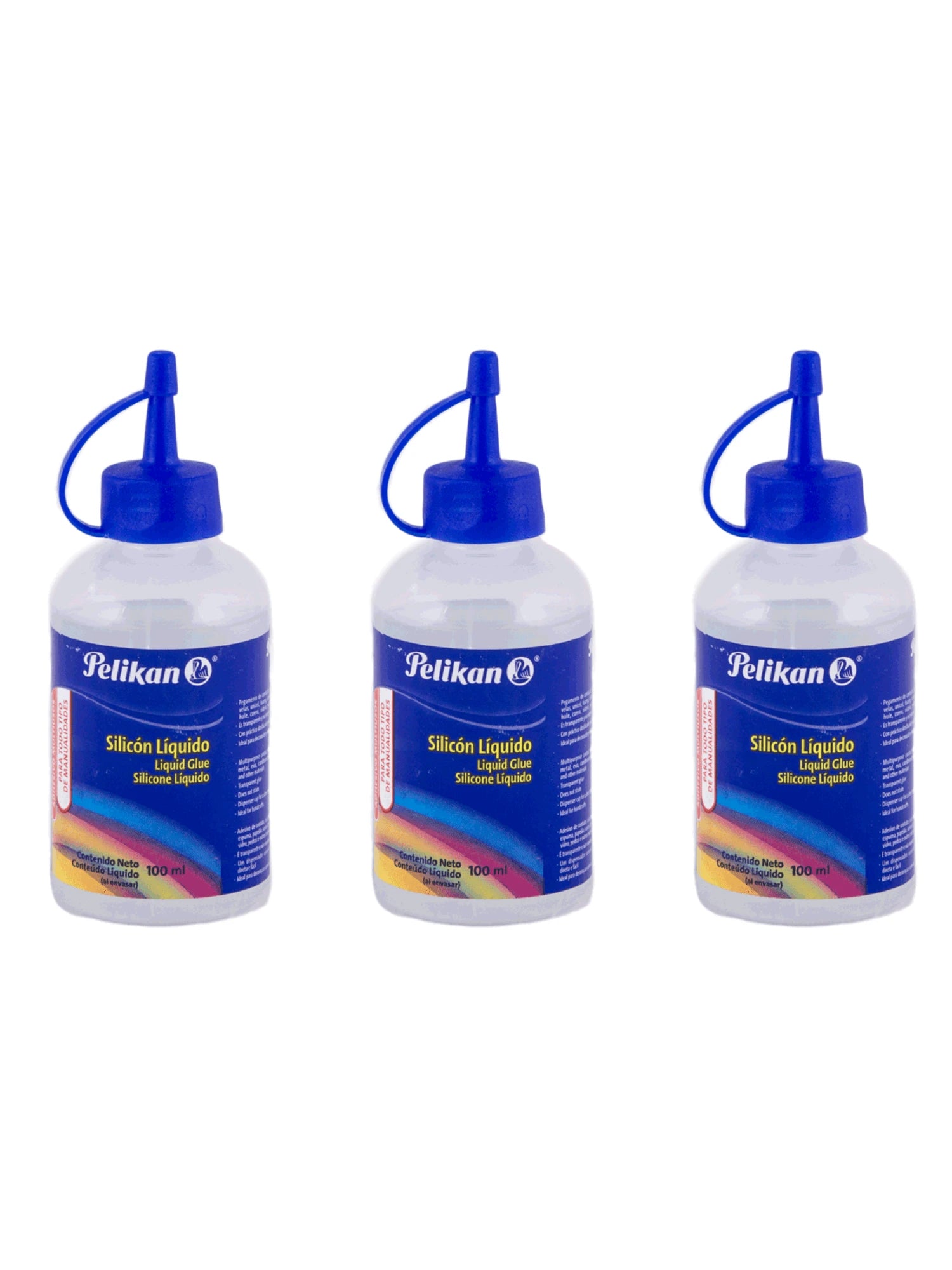 Pegamento Silicón Líquido Pelikan 100 ml – Pack de 3 Piezas