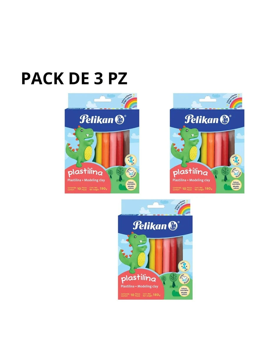 Pack de 3 piezas Plastilina de colores surtidos