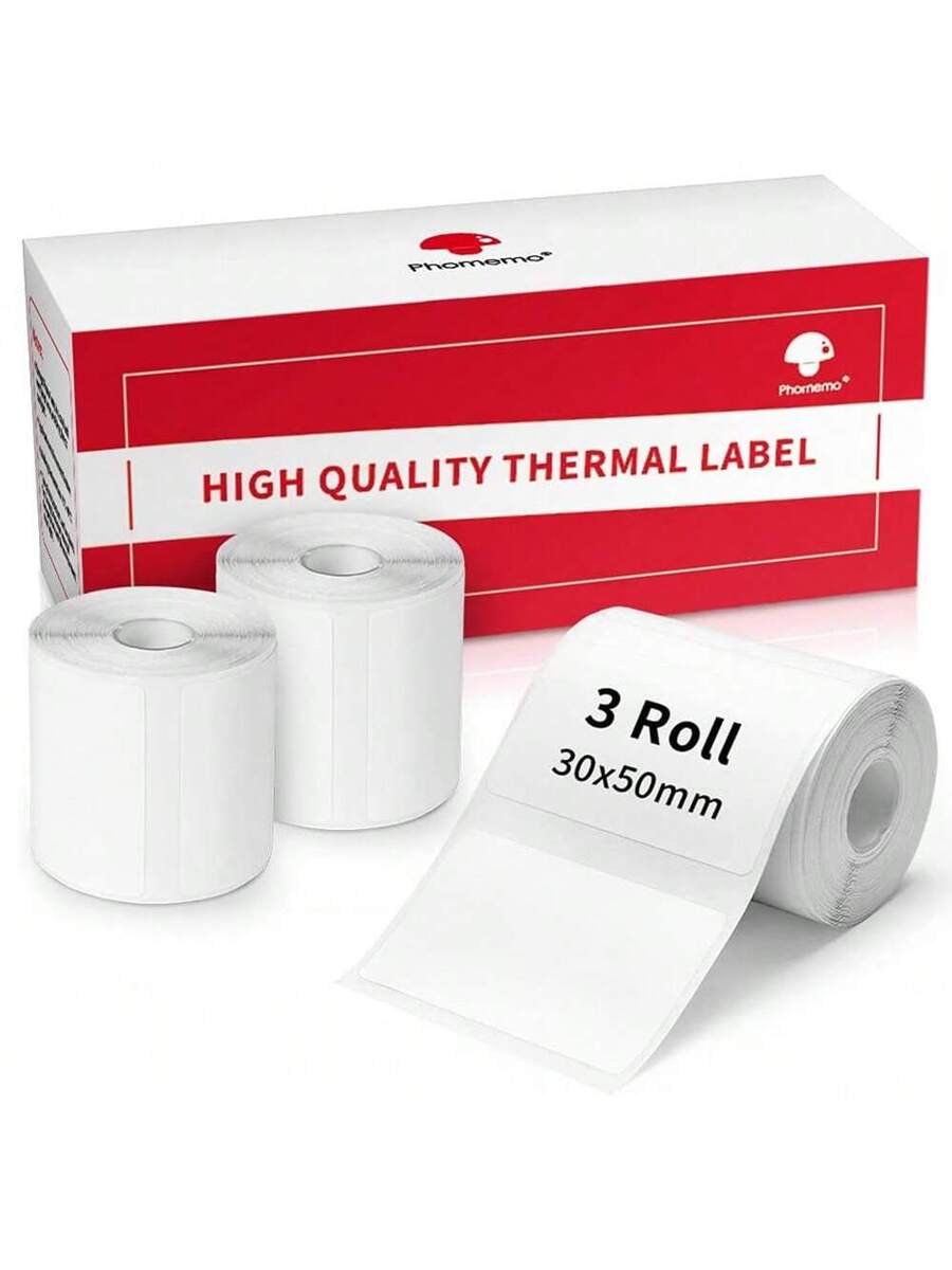 Phomemo 3 rollos de papel térmico para etiquetas