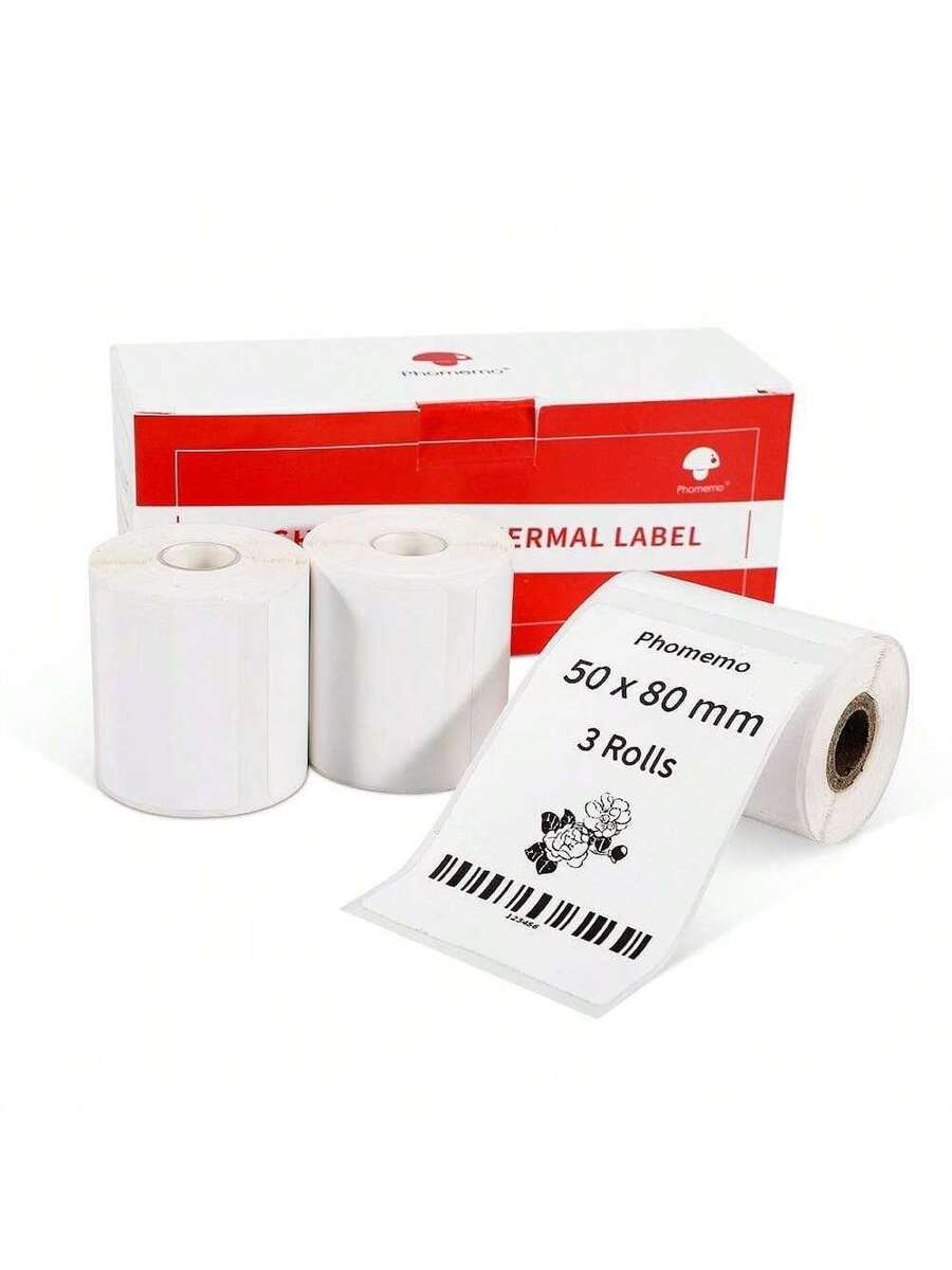 Phomemo 3 rollos de papel térmico para etiquetas
