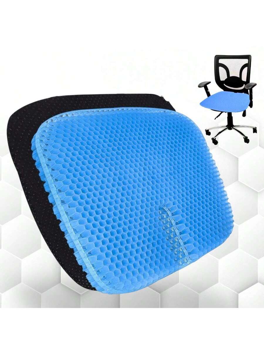 Cojin Gel AZUL  Silicon Ergonomico Panal Comodo Asiento