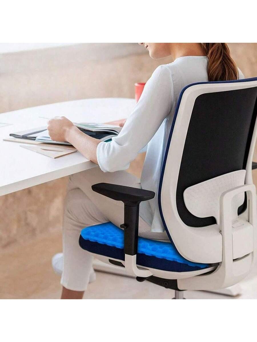 Cojin Gel AZUL  Silicon Ergonomico Panal Comodo Asiento
