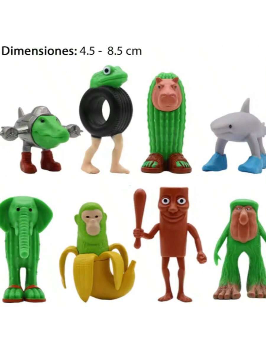 Kit 8 Figuras de Plástico Tralalero Tralala Brainrot