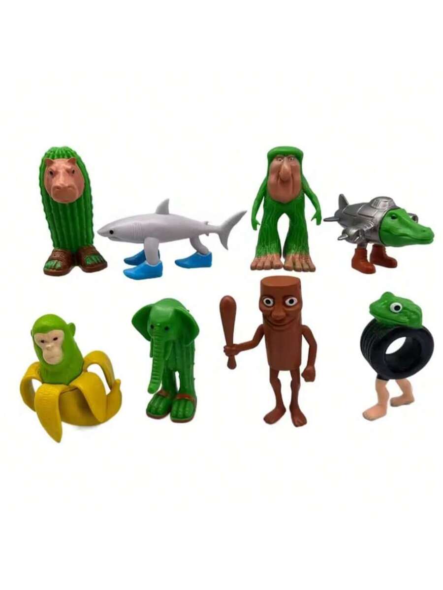 Kit 8 Figuras de Plástico Tralalero Tralala Brainrot