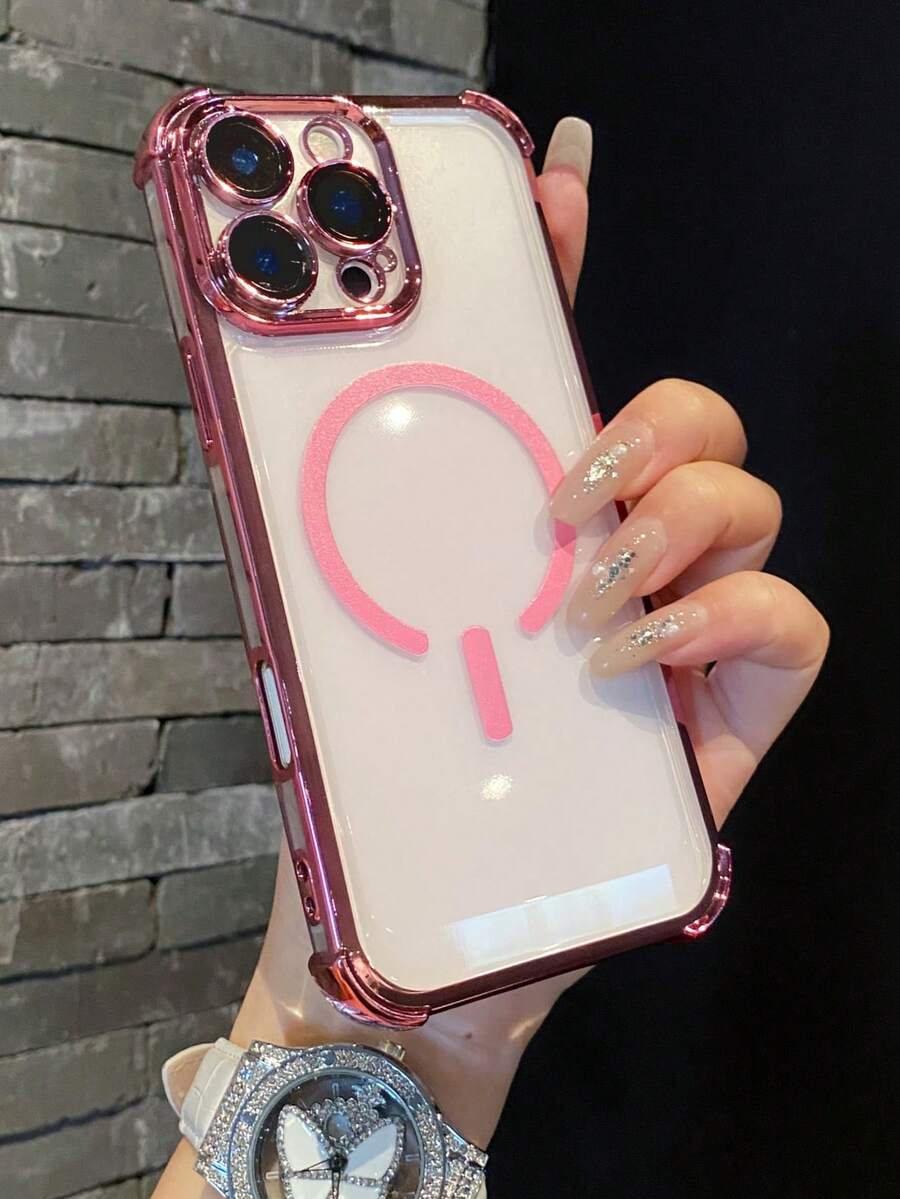 Funda de teléfono básica premium con electrochapado transparente