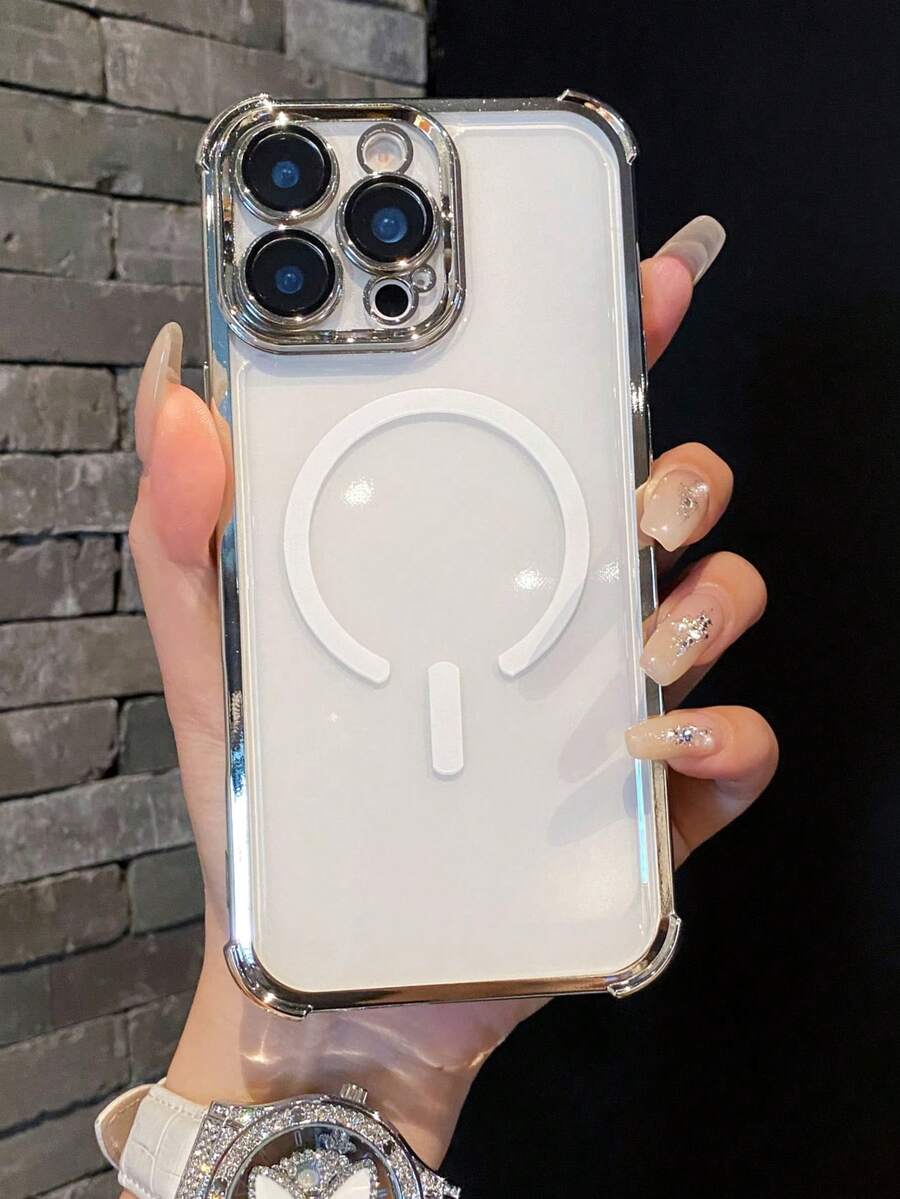 Funda de teléfono básica premium con electrochapado transparente