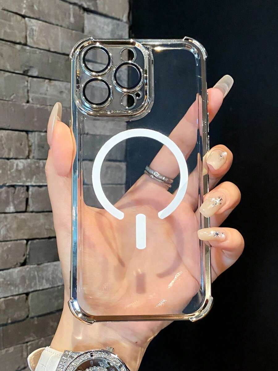 Funda de teléfono básica premium con electrochapado transparente