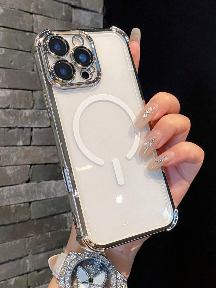 Funda de teléfono básica premium con electrochapado transparente