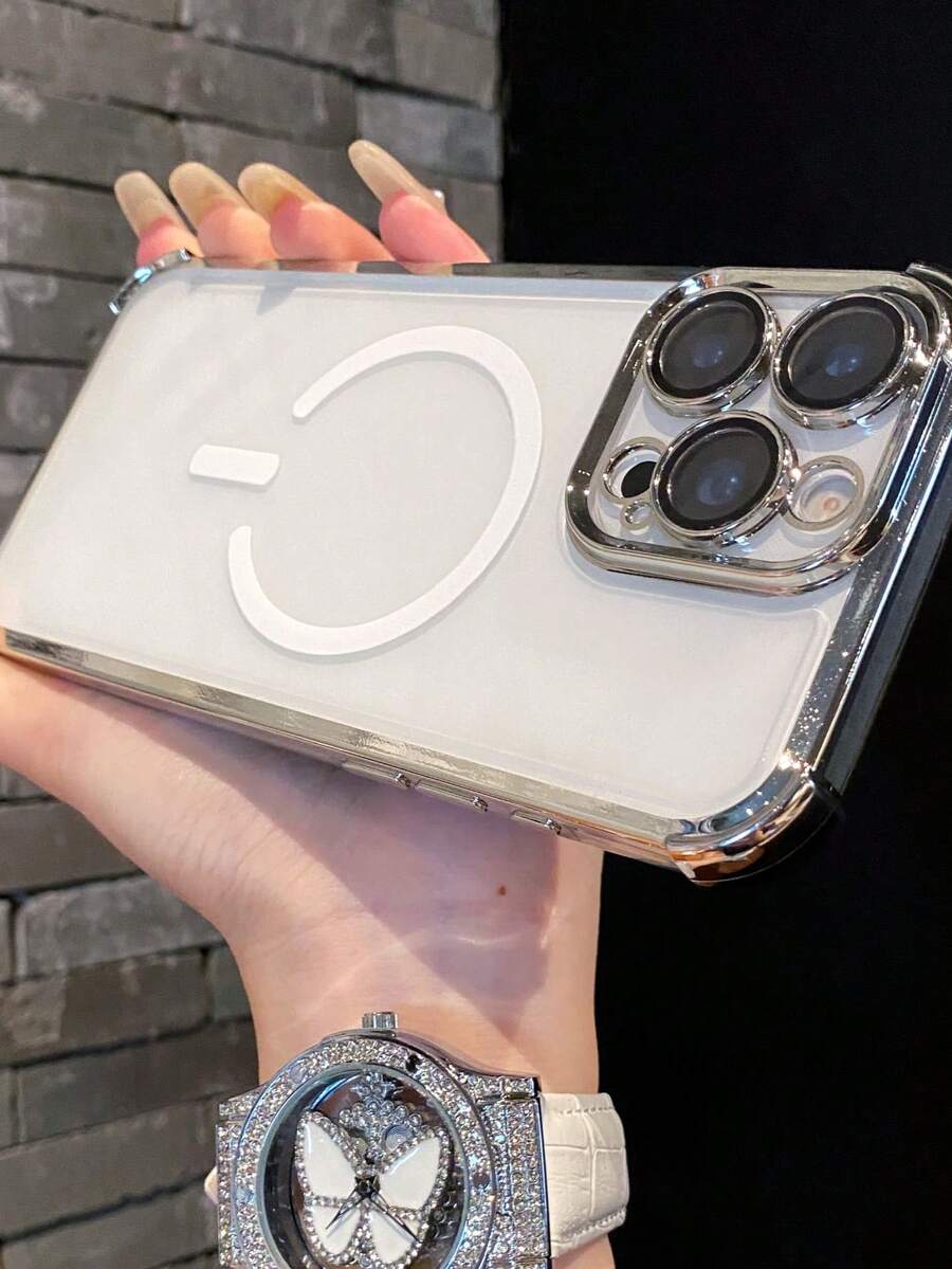 Funda de teléfono básica premium con electrochapado transparente