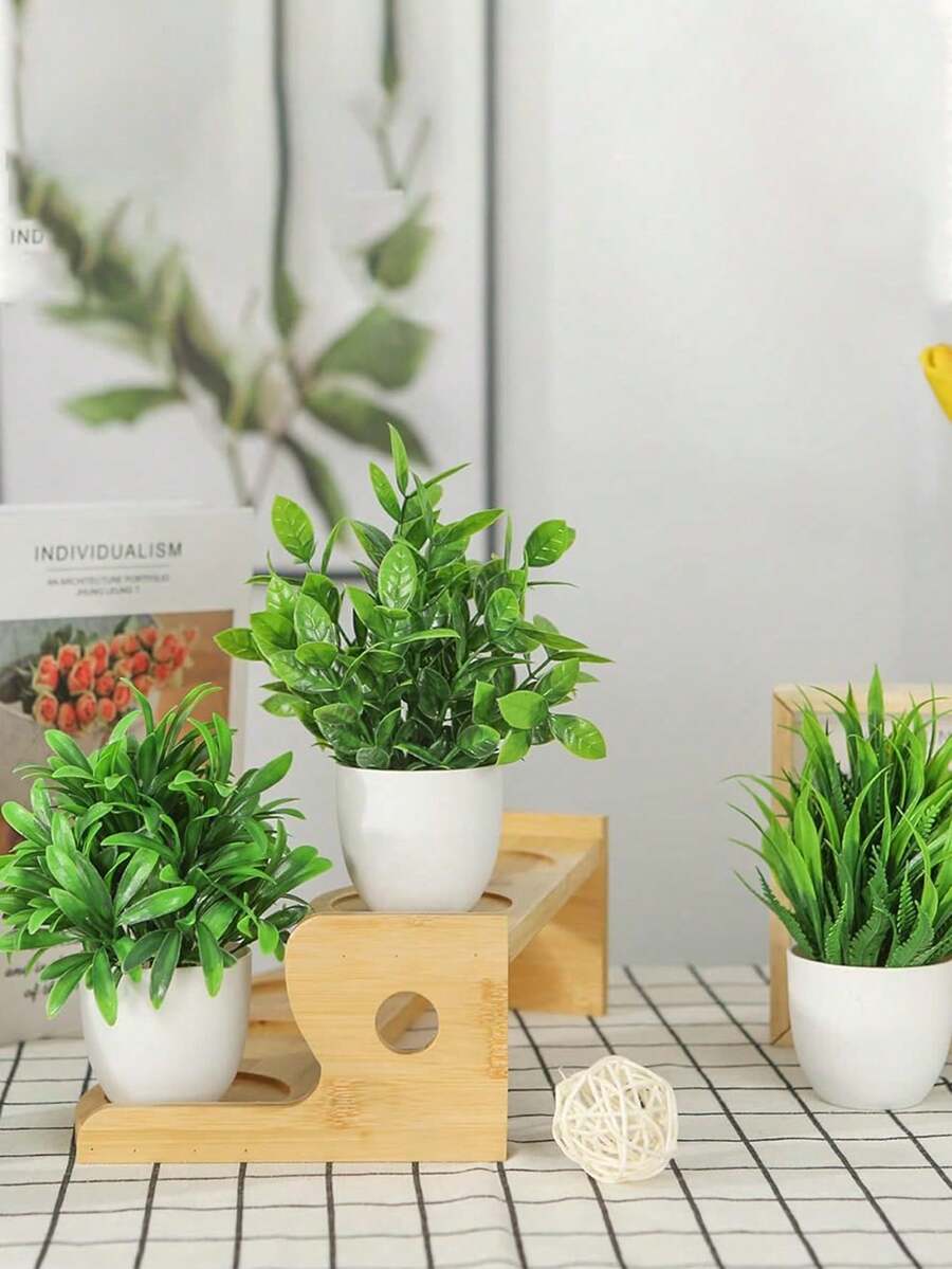 Plantas artificiales en maceta, plantas falsas pequeñas