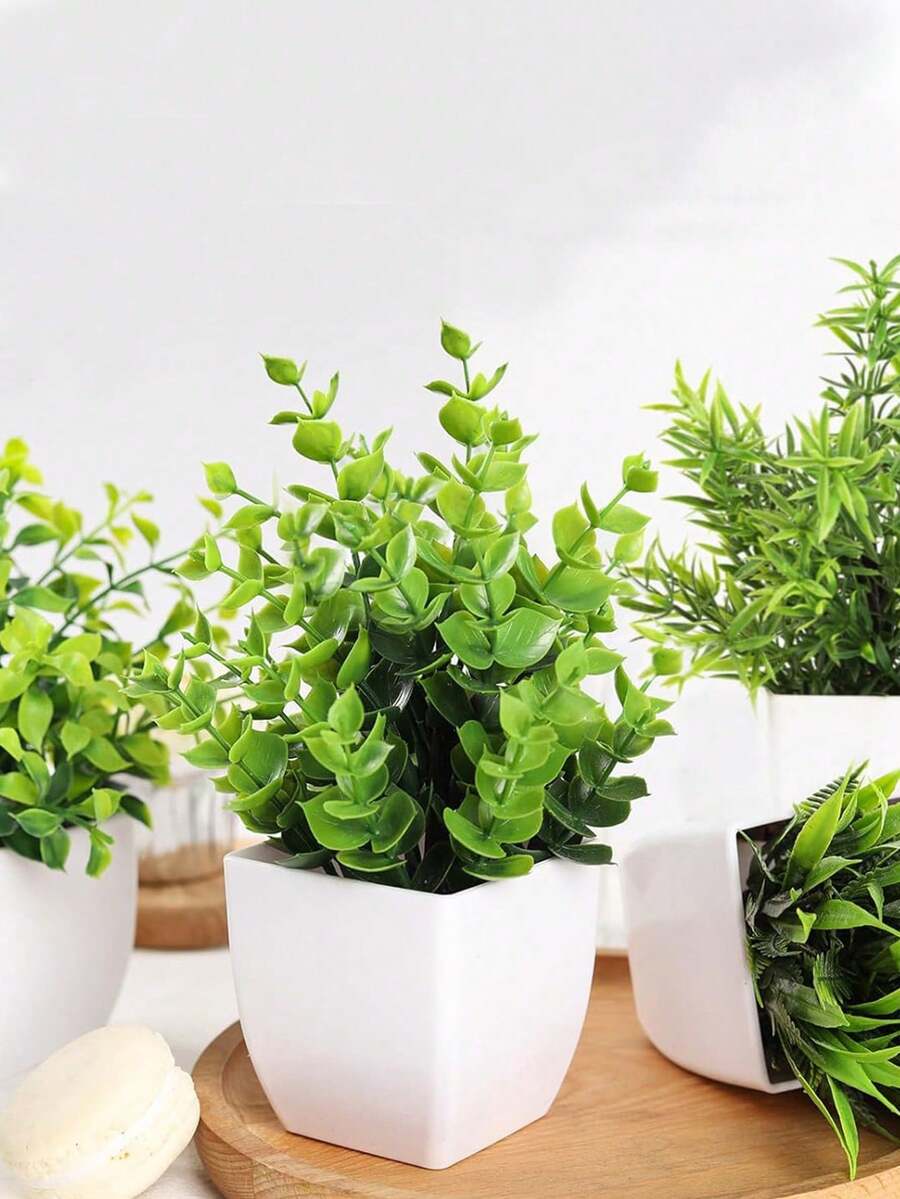 Plantas artificiales en maceta, plantas falsas pequeñas