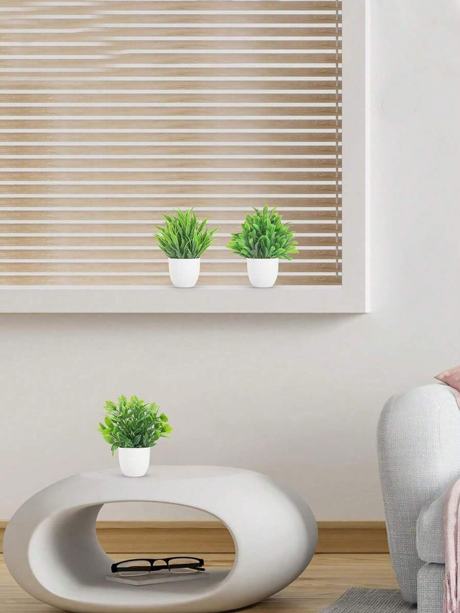 Plantas artificiales en maceta, plantas falsas pequeñas