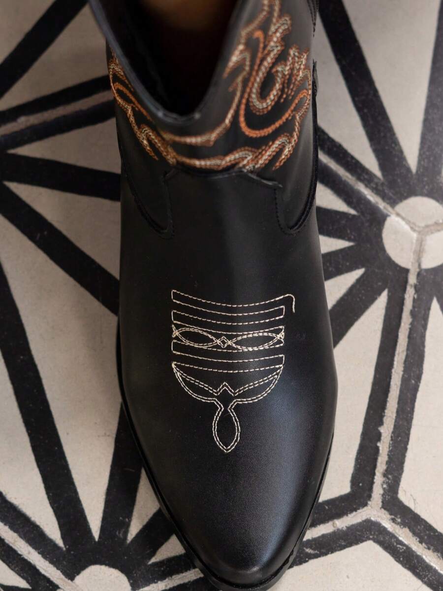 botines casuales de media caña para mujer estilo vaquero