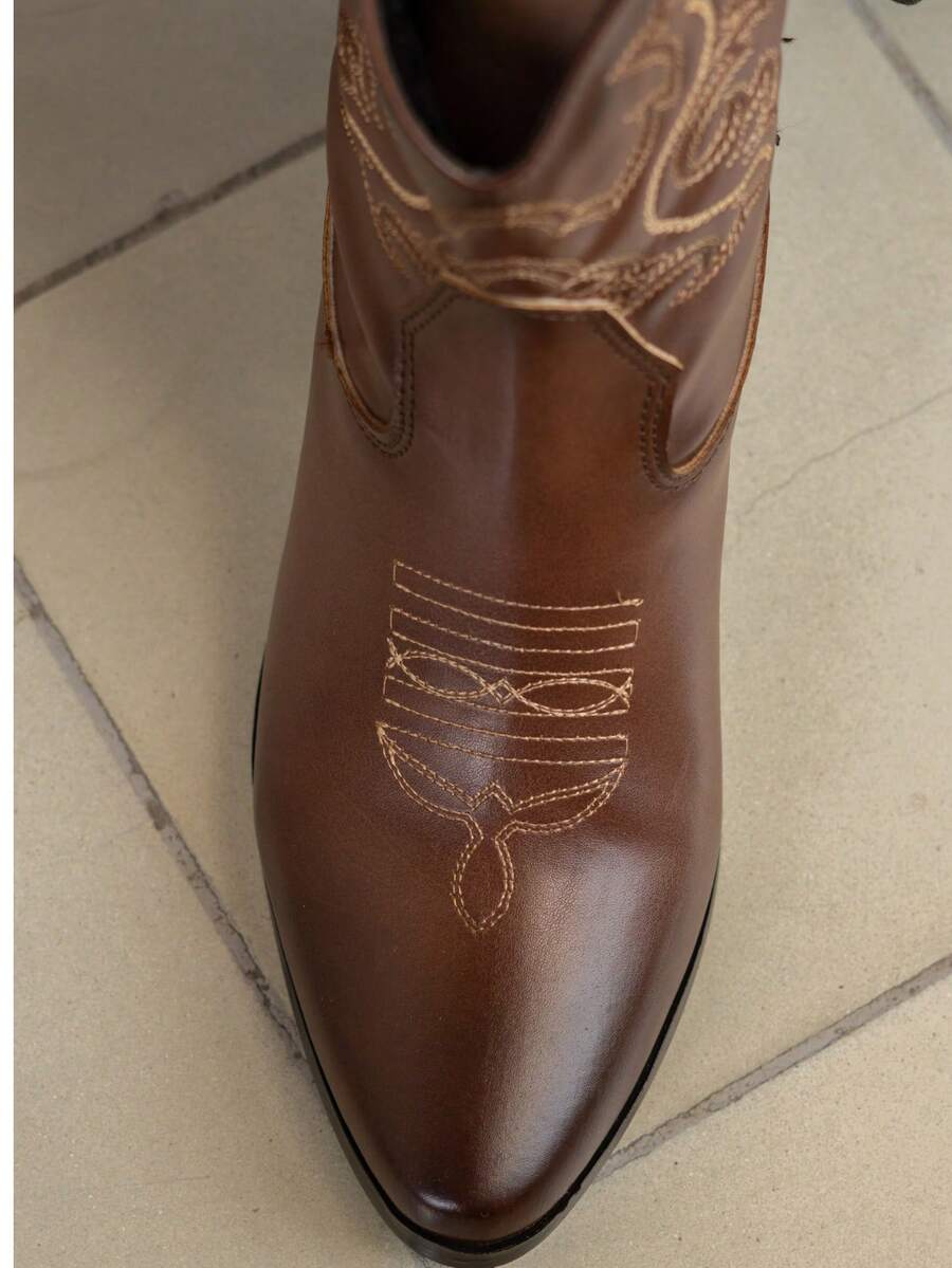 botines casuales de media caña para mujer estilo vaquero