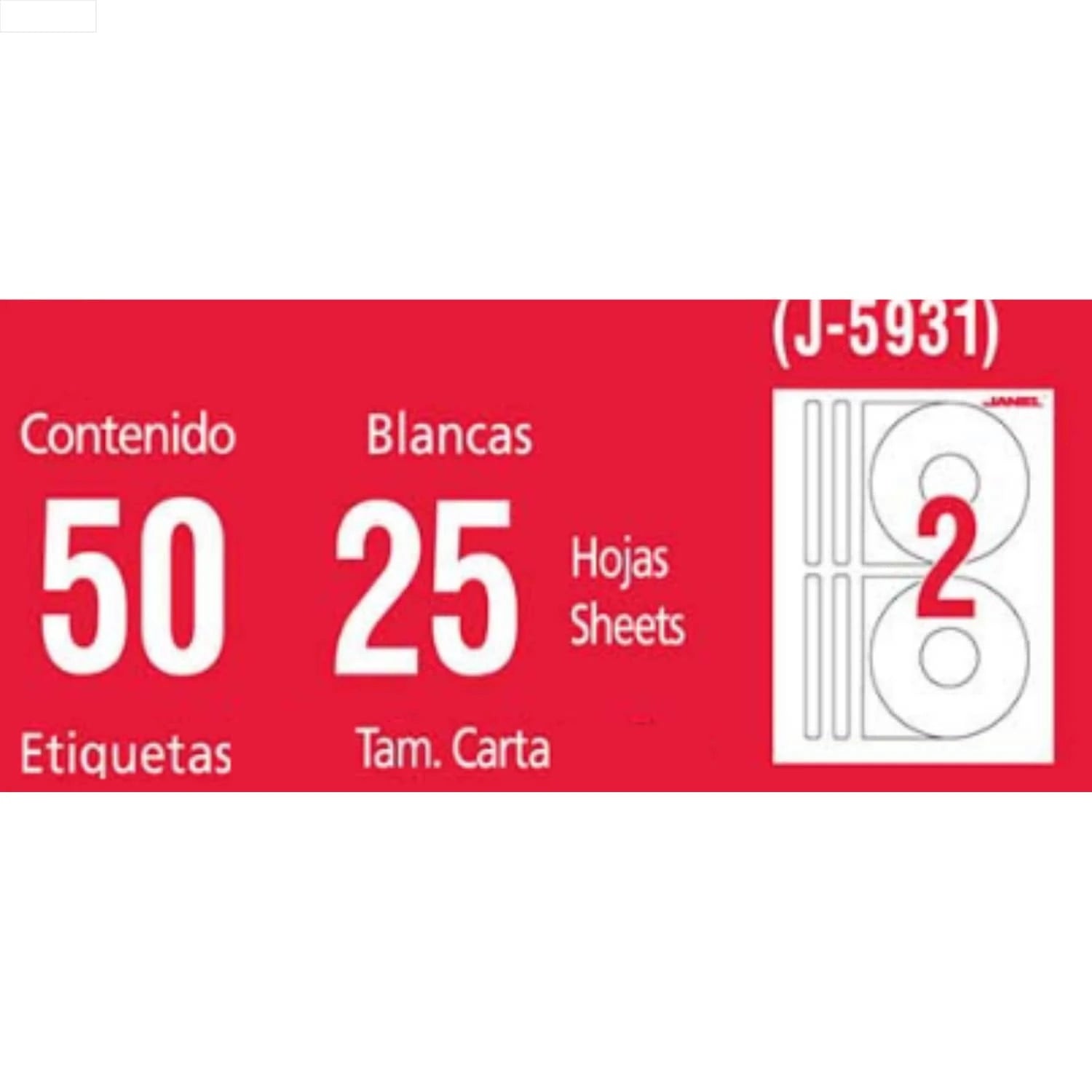 Etiquetas adhesivas para CD blancas Janel
