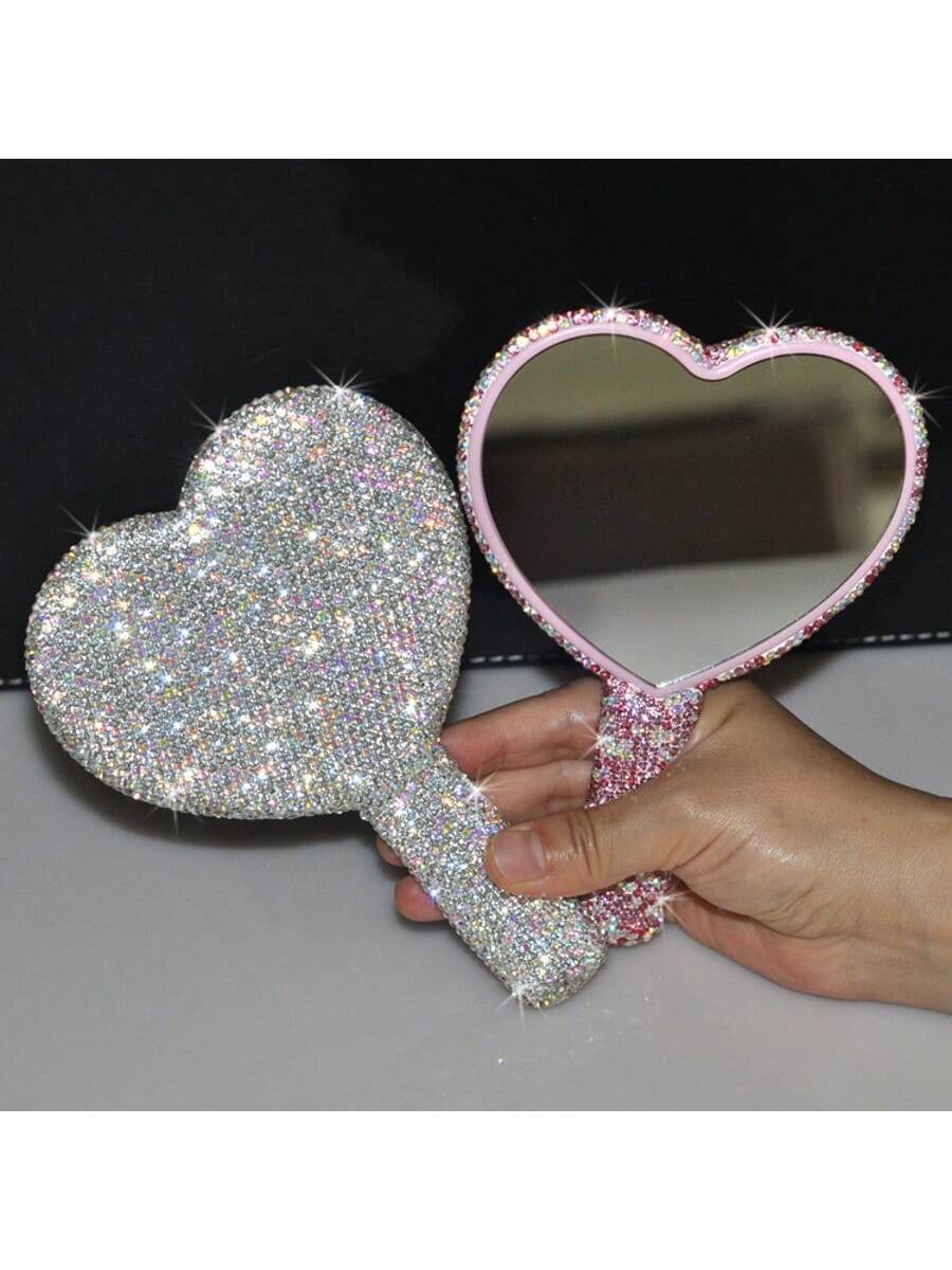 Espejo de maquillaje en forma de corazón