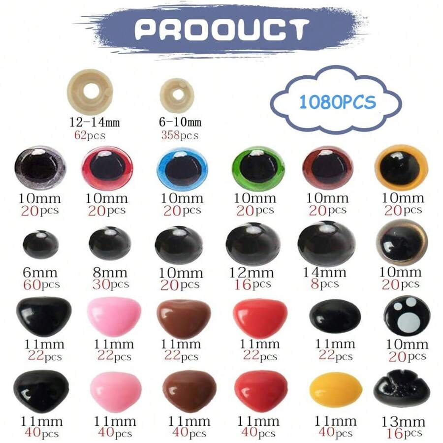 Ojos de Amigurumis 1040 Piezas