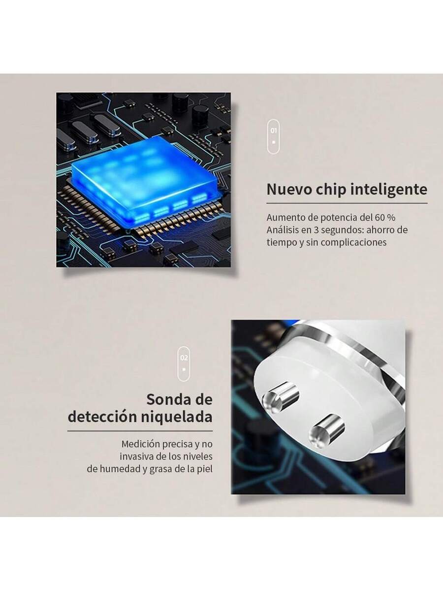 Analizador de aceite de humedad de la piel con Pantalla inteligente