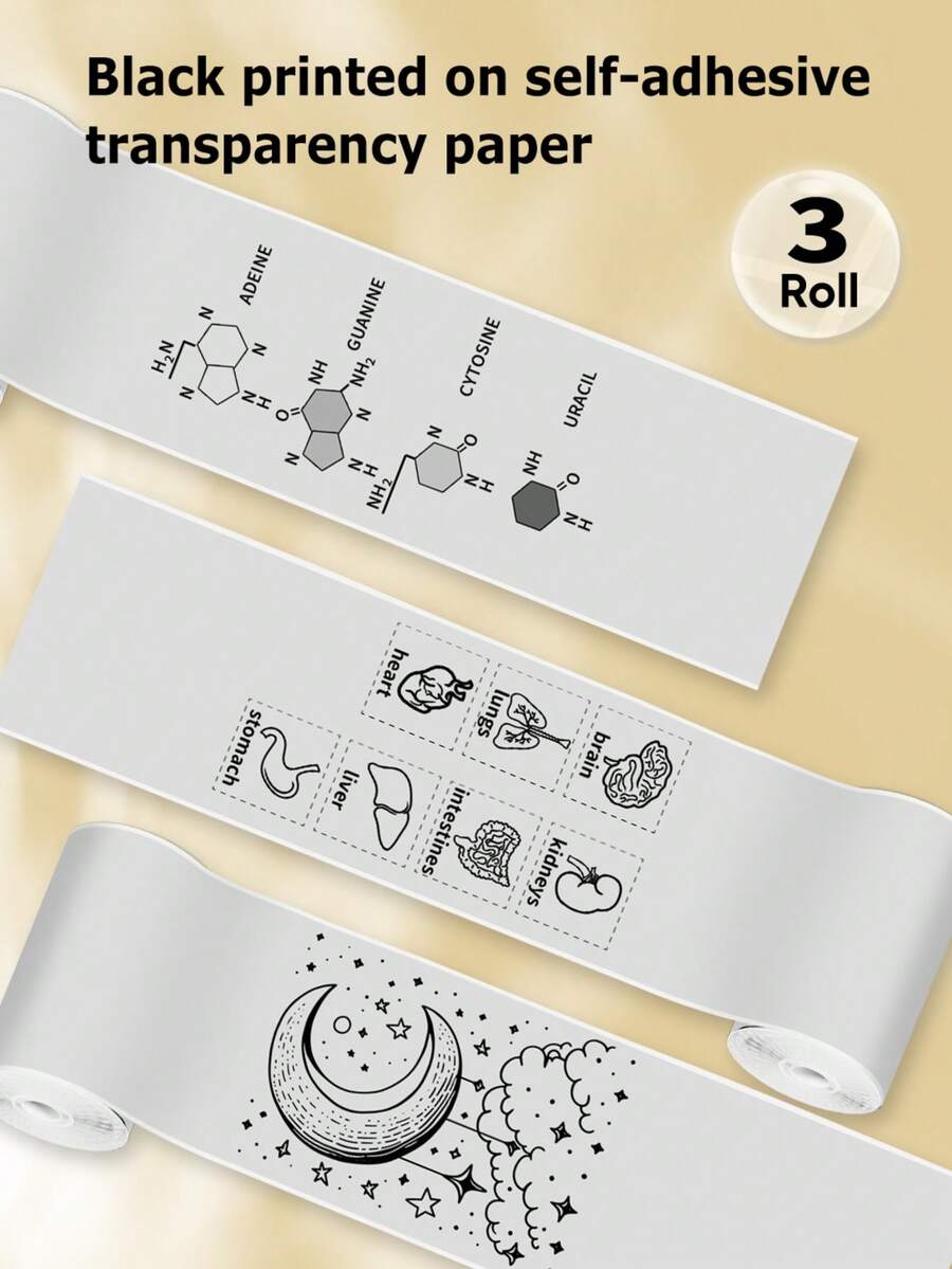 Papel térmico autoadhesivo transparente Phomemo