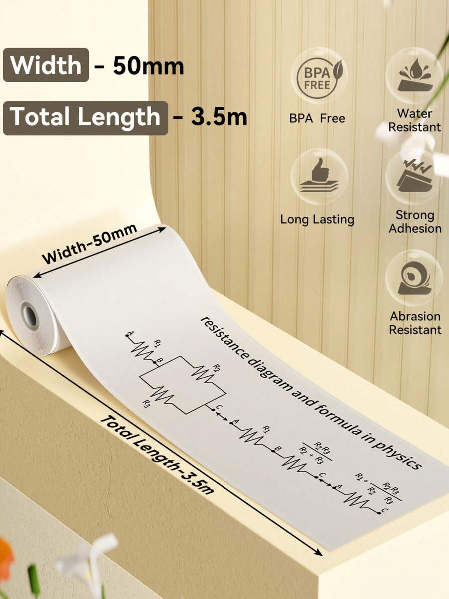 Papel térmico autoadhesivo transparente Phomemo