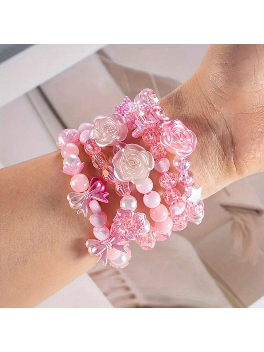 750 piezas de cuentas de acrílico con forma de corazón