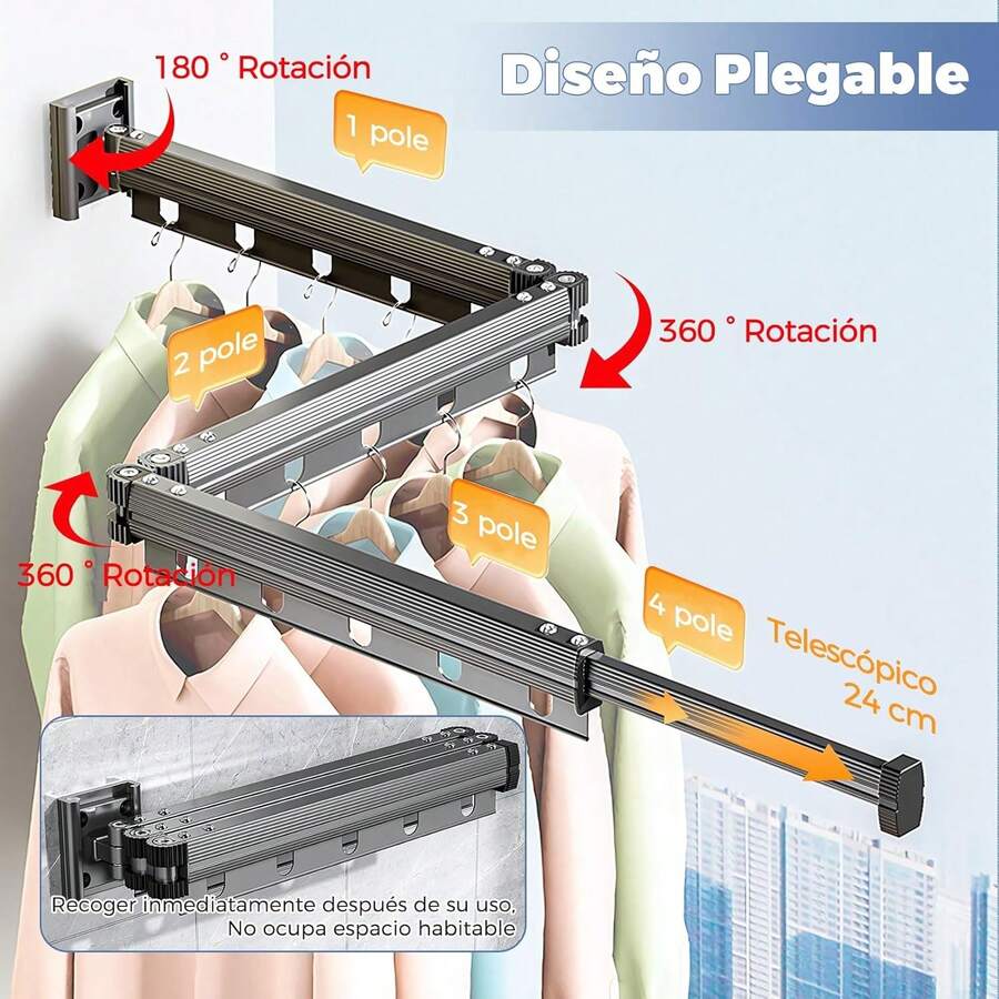 Tendedero Plegable Retráctil